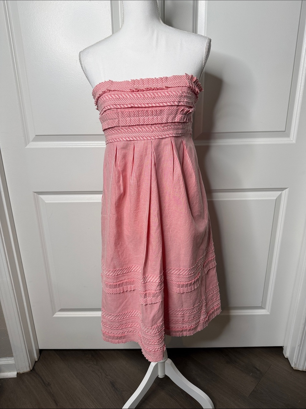 Cynthia Steffe Pink Strapless Ruffled Sundress